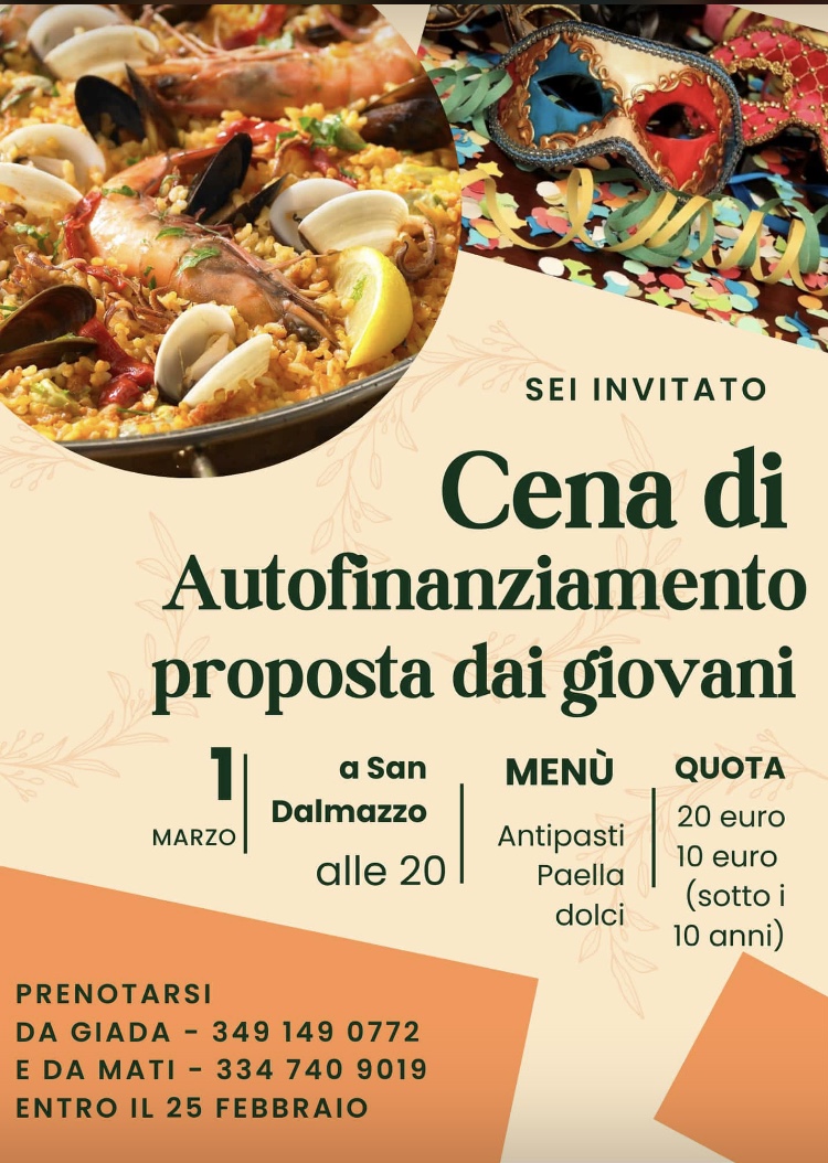 Cena di autofinanziamento giovani borgo san dalmazzo