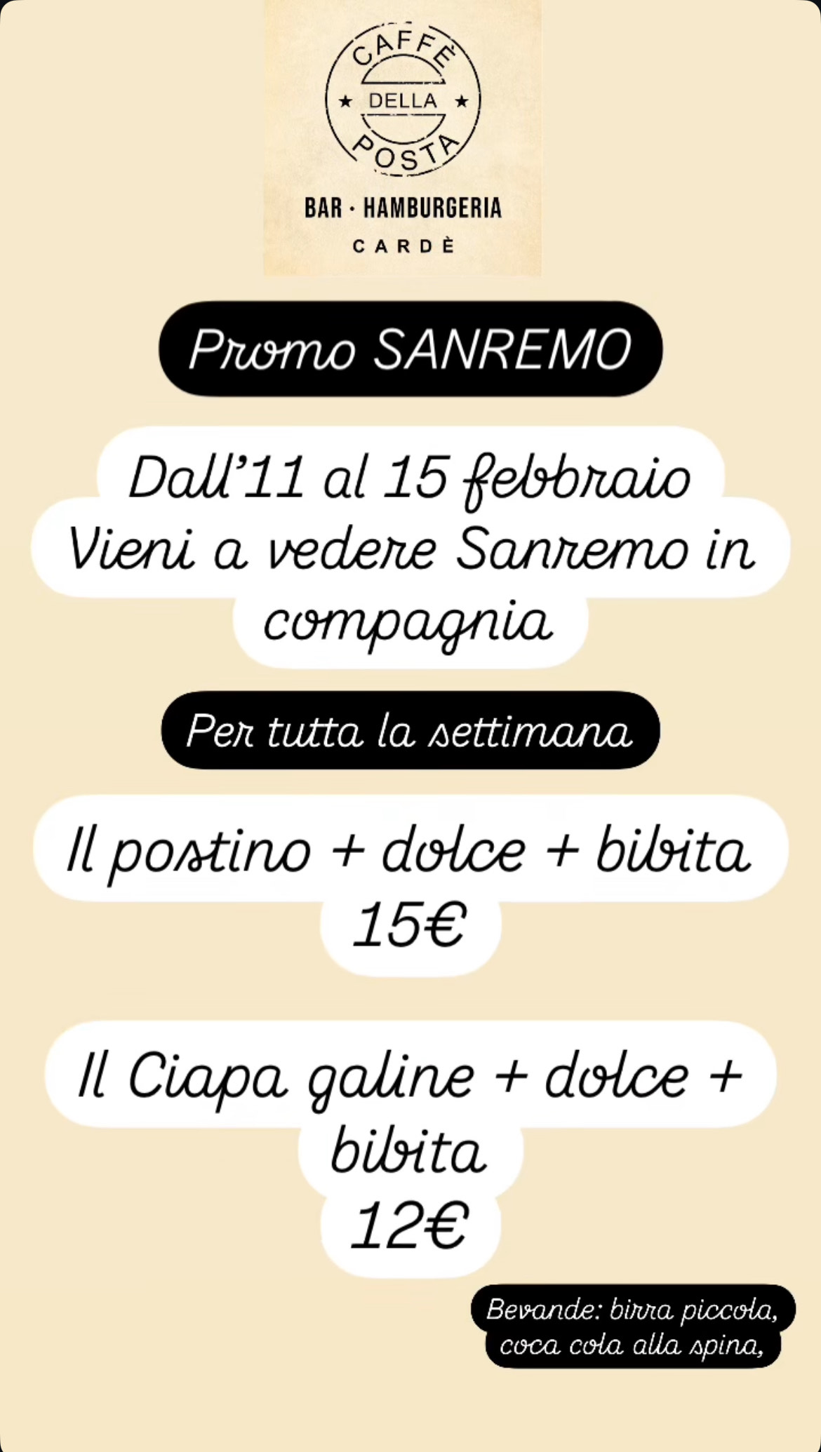 Promo di Sanremo al Caffè della Posta